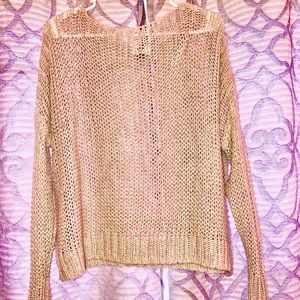 Grey mesh/knit sweater